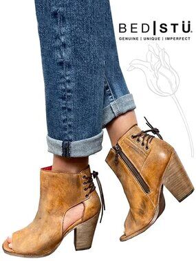 BED STU Tan Rustic Angelique Distressed Boots